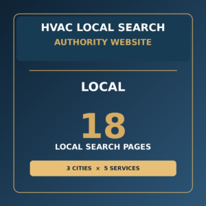 Local HVAC local search website package with 18 pages