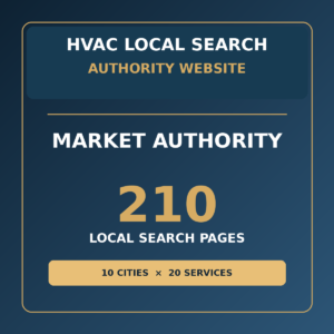 Market Authority HVAC local search website package with 210 pages
